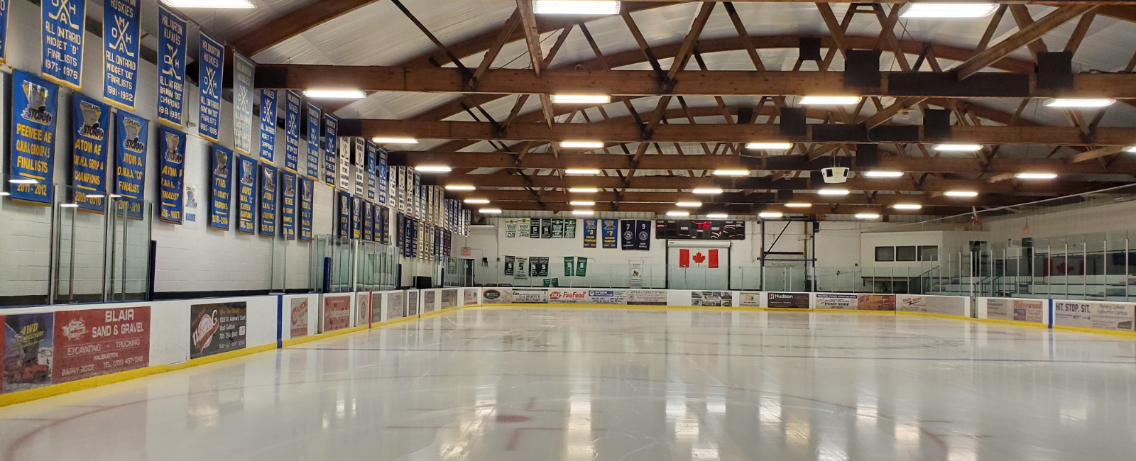 View of arena ice pad.